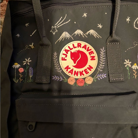 Kånken Blue/Grey Backpack with Embroidered Details - Picture 3 of 13